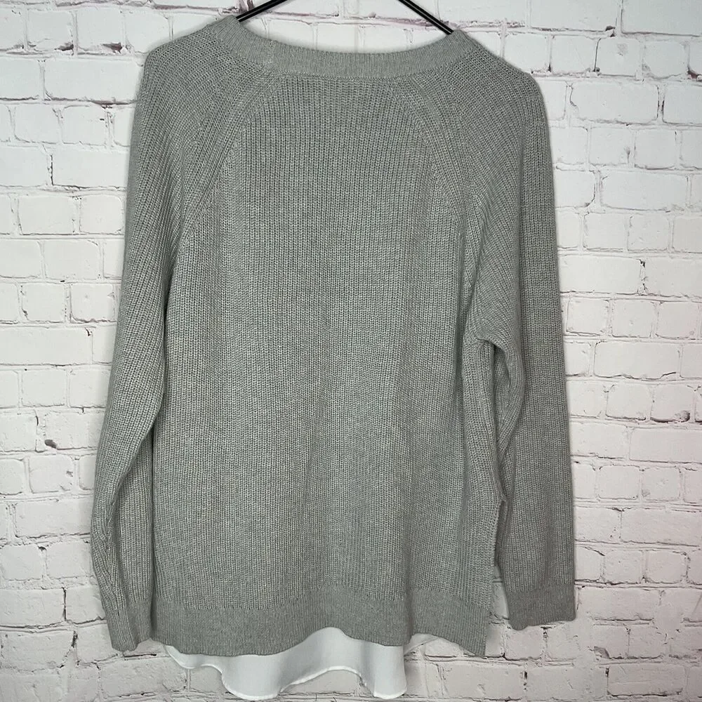 Lauren Ralph Lauren Women’s Large Layered  Hem Long Sleeve Top Crew Neck Sweater